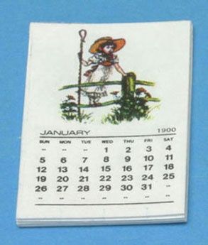 Vict 12 Page Calendar, Assrt Designs, Dated 1900 CAR1900
