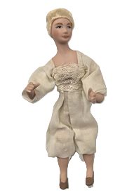 Victorian Lady with Blonde Hair in Bun Wearing Period Lingerie mc1480x
