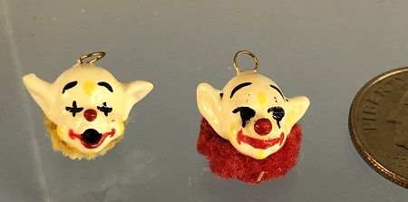 Vintage Set of Clown Head Ornaments c05161
