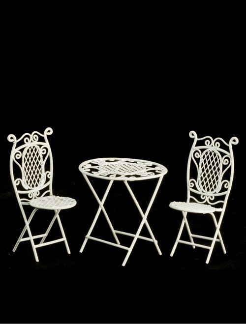 EIWF596 White Round Patio Table Set/3