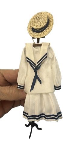 White Silk Sailor Blouse and Skirt mc330x