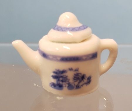 White Teapot with Blue Design MC00244