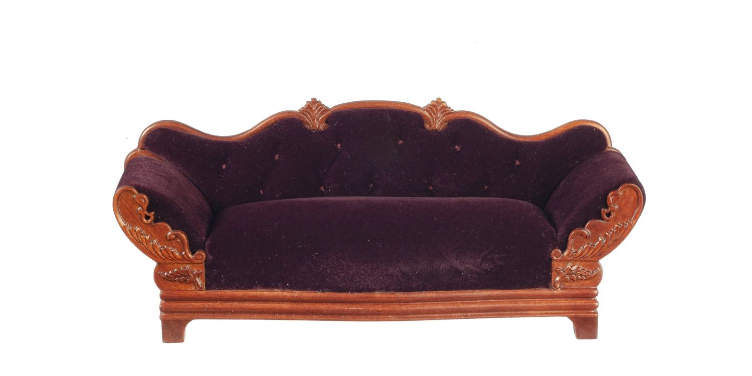 Victorian Sofa/Red/Walnut jj08026wng