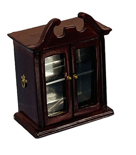 Vintage Bespaq Curio Cabinet Colonial Style With "Broken" Pediment swbeq3865
