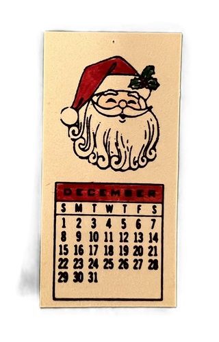 Vintage Santa Calendar Month of December to Hang cp845