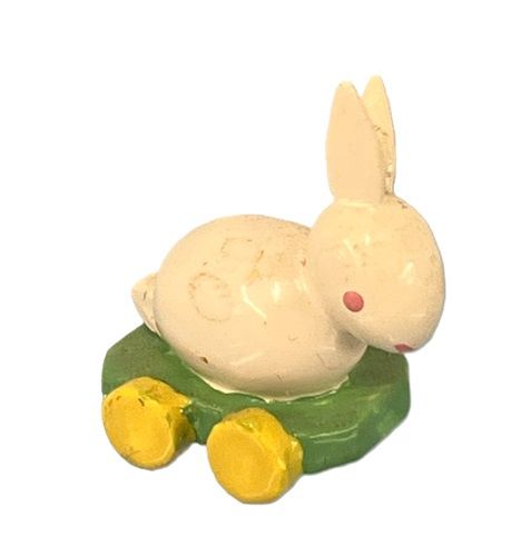 Vintage Wood Painted Rabbit Pull Toy mn239
