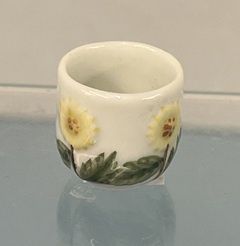 White China Pot with Flower Design mc1117x