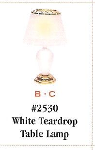 White Teardrop Table Lamp HW2530