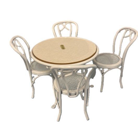 White Wire with clear glass Bistro Set mc490x