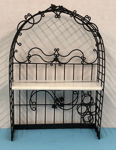 Wine Rack and Table in Wrought Iron Fashion