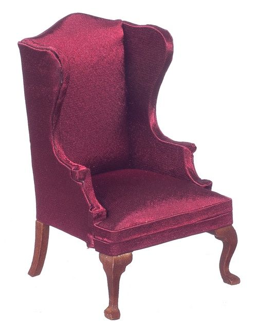 Wing Chair/Burgundy/Walnut T6789