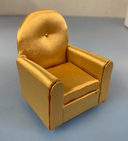 Vintage Petite Princess Fantasy Furniture Gold Satin Guest Chair pp4409-9