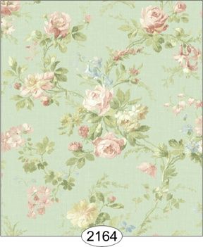 Wallpaper - Juliet's Garden Floral - Aqua Blue WAL2164-1