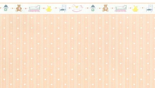 Wallpaper, 3pc: Dh Hearts Reverse, Peach MG140D2