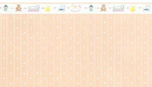 Wallpaper, 3pc: Dh Hearts Reverse, Peach MG140D2