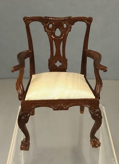 Walnut Arm Chair with Cream Cushion MC02063