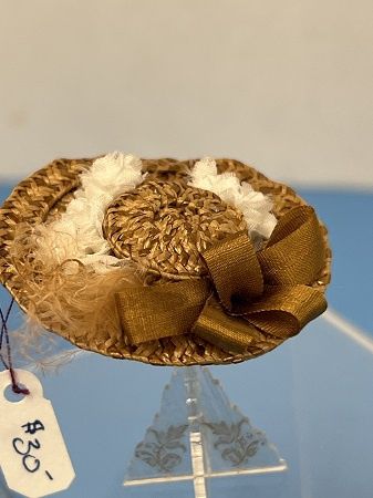 Warm Brown Straw Hat with Silk Flowers JG002