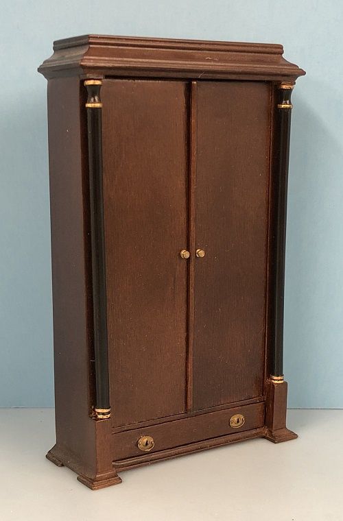 Walnut Wardrobe with black trim HOM036