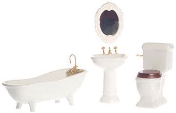 White 4-Pc Porcelain Bath Set AZT5226