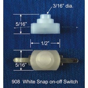 CR2S908  1A White Snap On/Off Switch (5pk)