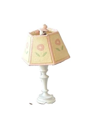 White Table Lamp with Decorative Shade mc525x