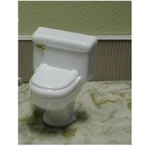 White Toilet with Silver Handle MBTOL12SW