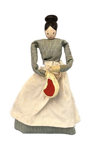 Vintage Cook Wooden Bead Head Doll MC1747x
