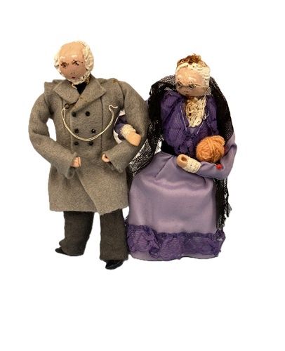 Vintage Wooden Bead Head Couple MC1764x