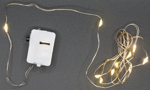 ART414 Mini Light String, 20 Warm White LED, Battery Operated