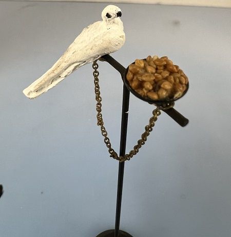 White Dove on Feed Stand mc04283