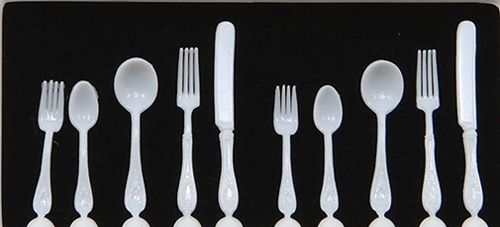 White Flatware, 10 Pieces CB060