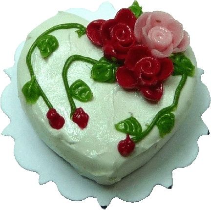 White Heart Shaped Cake with Roses bdk2160