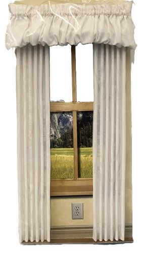 White Long Curtains with Valance dhs5463