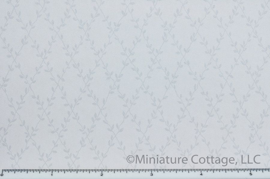 White Wallpaper with Silver Vine Print nc14209