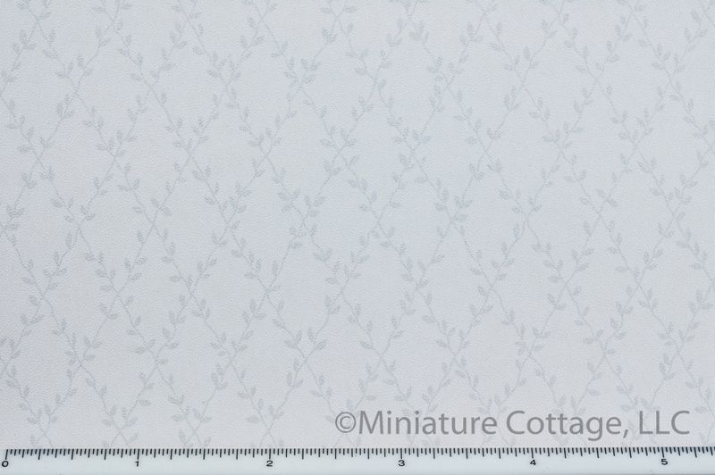 White Wallpaper with Silver Vine Print nc14209