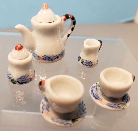 White with Blue Design Tea Set MC00069