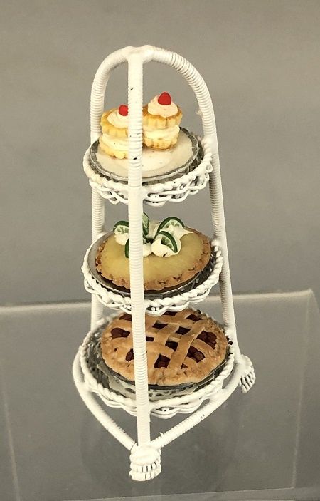 White Wire Pie Stand with Desserts mc02191