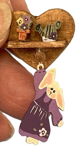 Wood Bunny Hanging from a Shelf ml10227-1