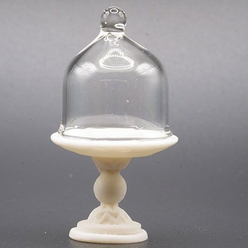 White Pedestal with Glass Cover IM65173