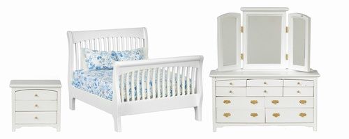 White Slat Bedroom Set T5595