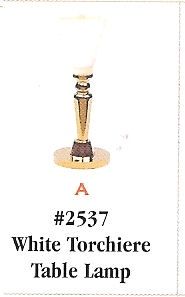 White Torchiere Table Lamp HW2537