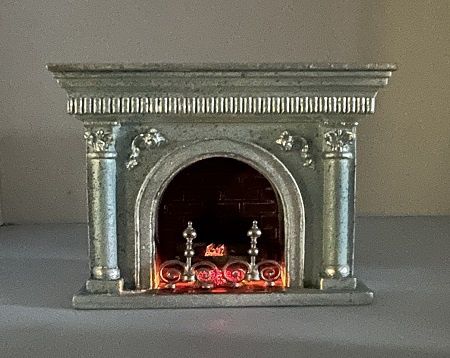Winter Blue Fireplace by Renee' Derra that lights mc05020