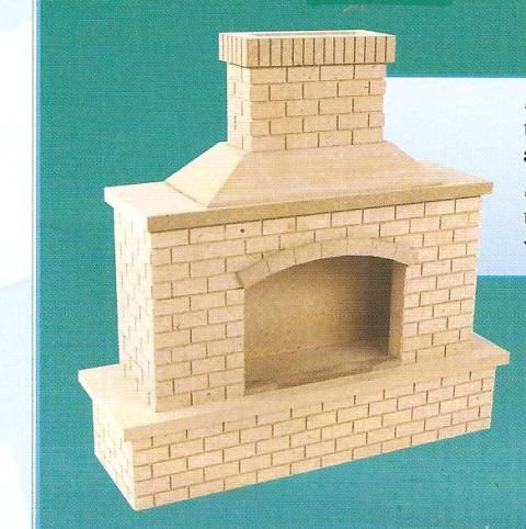 Wood Brick Outdoor Fireplace hw2409