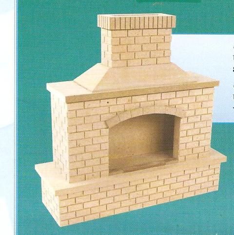 Wood Brick Outdoor Fireplace hw2409