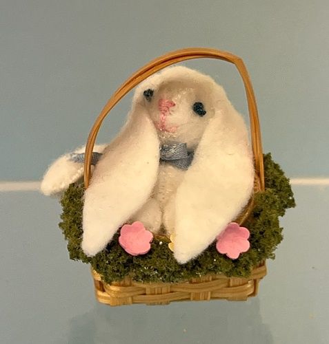 Woven Basket with Long Ear Bunny mc031055