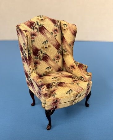 Wing Back Chair in Floral Fabric ala766