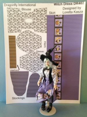 Witch Printed Dress Sheet -Striped DR403