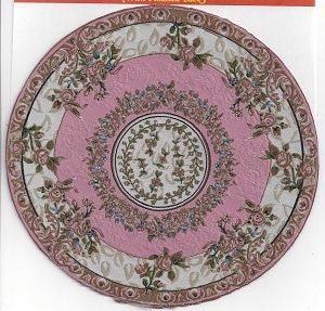 Woven Round Carpet with Finished Back (Pink) sammrnd004