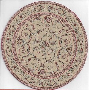 Woven Round Carpet with Finished Back samrnd001