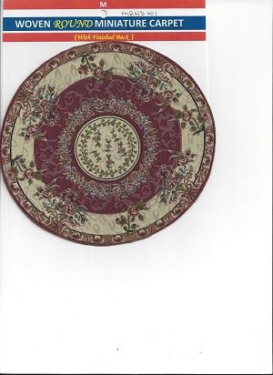 Woven Round Carpet with Finished Back (Burgundy) sammrnd001